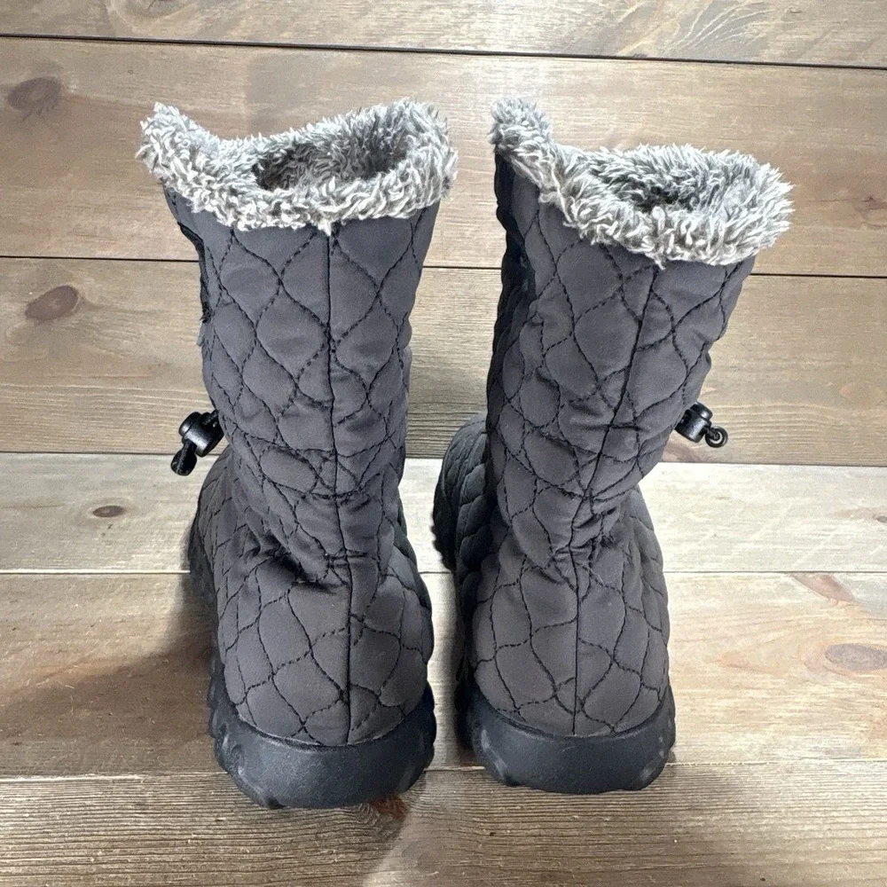 bogs bmoc womens size 9 shoes black quilted lined waterproof snow boots
